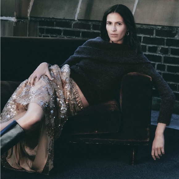 Zara Anthracite Grey Wrap Collar Knit Sweater - Picture 5 of 11